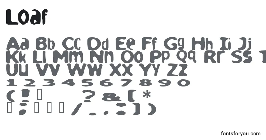 A fonte Loaf – alfabeto, números, caracteres especiais