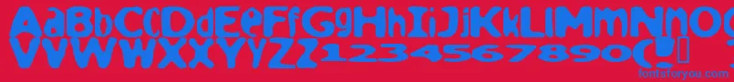 フォントLoaf – 赤い背景に青い文字