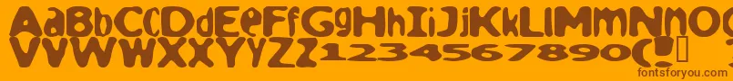 Loaf Font – Brown Fonts on Orange Background