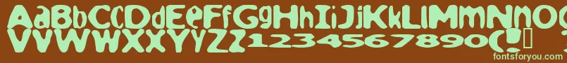 Loaf-fontti – vihreät fontit ruskealla taustalla