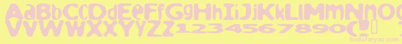 Loaf-fontti – vaaleanpunaiset fontit keltaisella taustalla