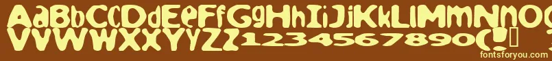 Loaf-fontti – keltaiset fontit ruskealla taustalla