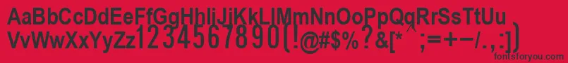 Czcionka P112Semibold – czarne czcionki na czerwonym tle