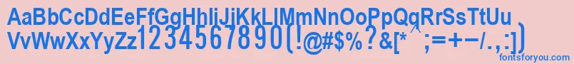 P112Semibold Font – Blue Fonts on Pink Background