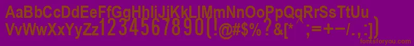 フォントP112Semibold – 紫色の背景に茶色のフォント