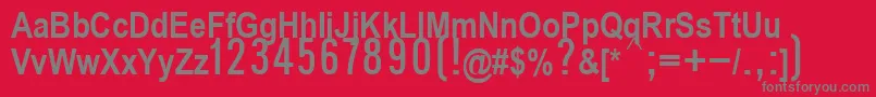 フォントP112Semibold – 赤い背景に灰色の文字