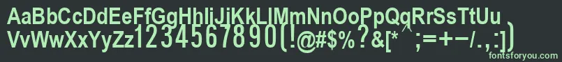P112Semibold Font – Green Fonts on Black Background