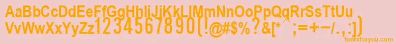 P112Semibold-fontti – oranssit fontit vaaleanpunaisella taustalla