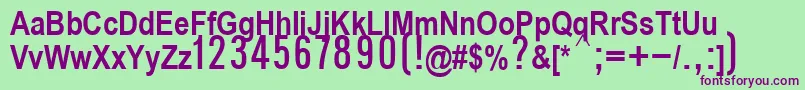 Шрифт P112Semibold – фиолетовые шрифты на зелёном фоне