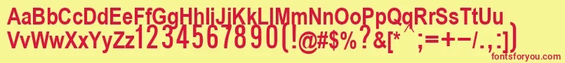 P112Semibold Font – Red Fonts on Yellow Background