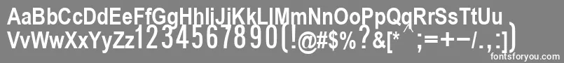 P112Semibold-fontti – valkoiset fontit harmaalla taustalla