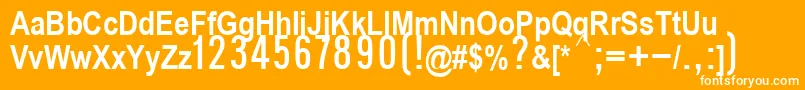 P112Semibold-fontti – valkoiset fontit oranssilla taustalla