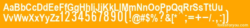 P112Semibold-Schriftart – Weiße Schriften auf orangefarbenem Hintergrund