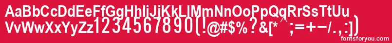 P112Semibold-fontti – valkoiset fontit punaisella taustalla