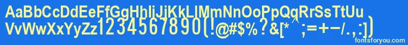 P112Semibold-fontti – keltaiset fontit sinisellä taustalla