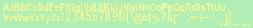 フォントP112Semibold – 黄色の文字が緑の背景にあります