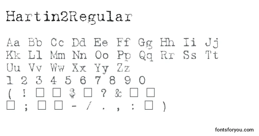 Schriftart Hartin2Regular – Alphabet, Zahlen, spezielle Symbole