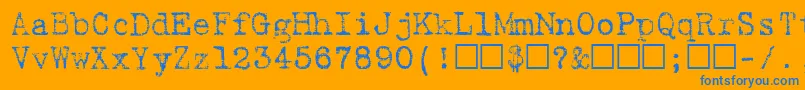 Hartin2Regular Font – Blue Fonts on Orange Background