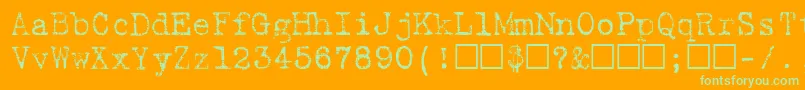 Hartin2Regular Font – Green Fonts on Orange Background