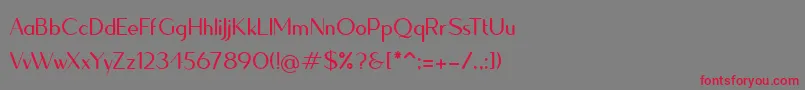 フォントQuesha – 赤い文字の灰色の背景