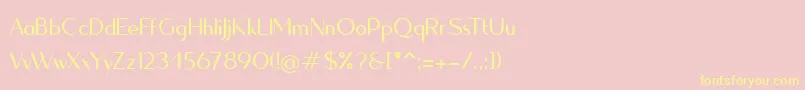 Quesha Font – Yellow Fonts on Pink Background