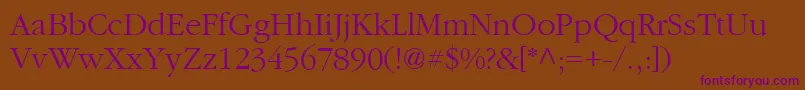 Шрифт PfgaramondtextLight – фиолетовые шрифты на коричневом фоне