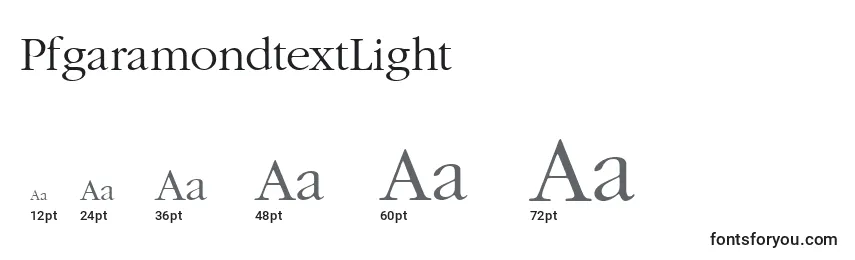 Größen der Schriftart PfgaramondtextLight
