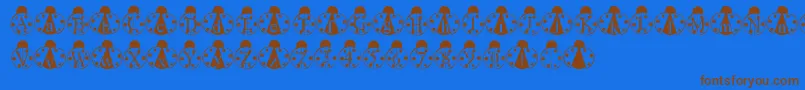 Czcionka LmsLondonbugs – brązowe czcionki na niebieskim tle