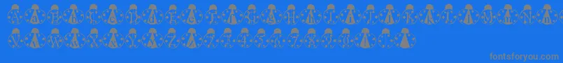 フォントLmsLondonbugs – 青い背景に灰色の文字
