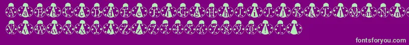 フォントLmsLondonbugs – 紫の背景に緑のフォント