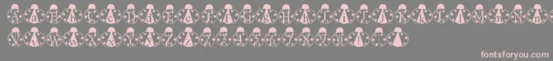 LmsLondonbugs-fontti – vaaleanpunaiset fontit harmaalla taustalla