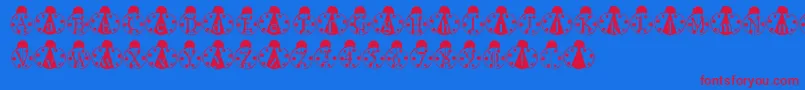 LmsLondonbugs Font – Red Fonts on Blue Background