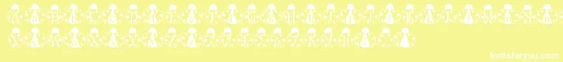 LmsLondonbugs-fontti – valkoiset fontit keltaisella taustalla