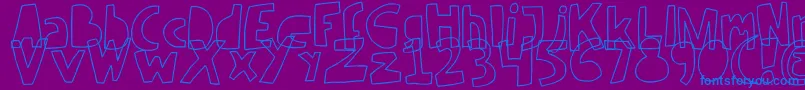 RevV2-Schriftart – Blaue Schriften auf violettem Hintergrund