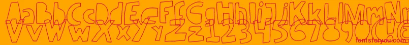 fuente RevV2 – Fuentes Rojas Sobre Fondo Naranja