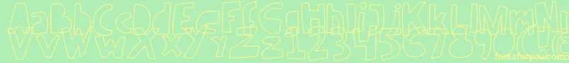 フォントRevV2 – 黄色の文字が緑の背景にあります