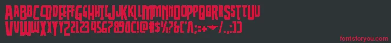 フォントThunderhawkdrop – 黒い背景に赤い文字