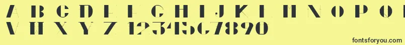 CortesPersonalUseOnly-Schriftart – Schwarze Schriften auf gelbem Hintergrund