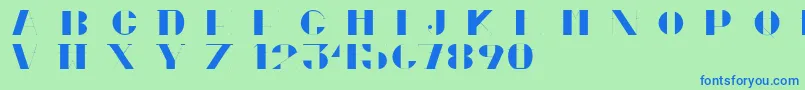 Шрифт CortesPersonalUseOnly – синие шрифты на зелёном фоне