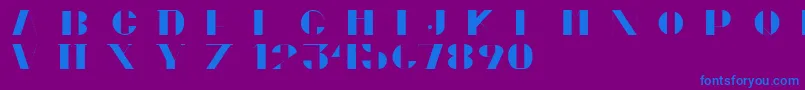 フォントCortesPersonalUseOnly – 紫色の背景に青い文字