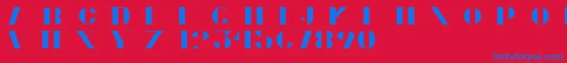 フォントCortesPersonalUseOnly – 赤い背景に青い文字