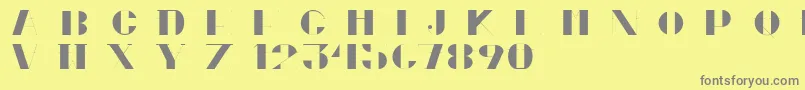 CortesPersonalUseOnly-fontti – harmaat kirjasimet keltaisella taustalla