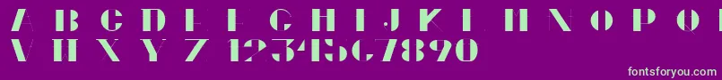 フォントCortesPersonalUseOnly – 紫の背景に緑のフォント