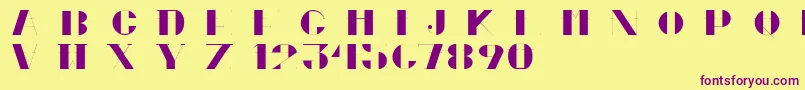 CortesPersonalUseOnly-fontti – violetit fontit keltaisella taustalla