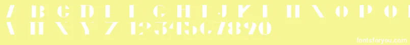 CortesPersonalUseOnly-fontti – valkoiset fontit keltaisella taustalla