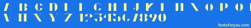フォントCortesPersonalUseOnly – 黄色の文字、青い背景