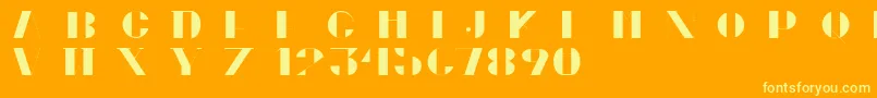 CortesPersonalUseOnly-fontti – keltaiset fontit oranssilla taustalla