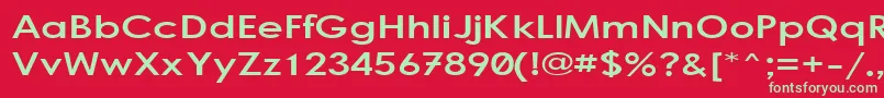 フォントBogStandard – 赤い背景に緑の文字