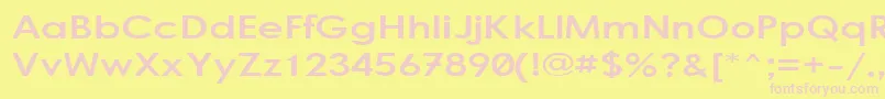 BogStandard-fontti – vaaleanpunaiset fontit keltaisella taustalla