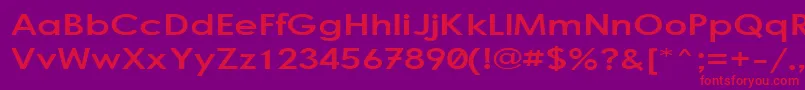 フォントBogStandard – 紫の背景に赤い文字